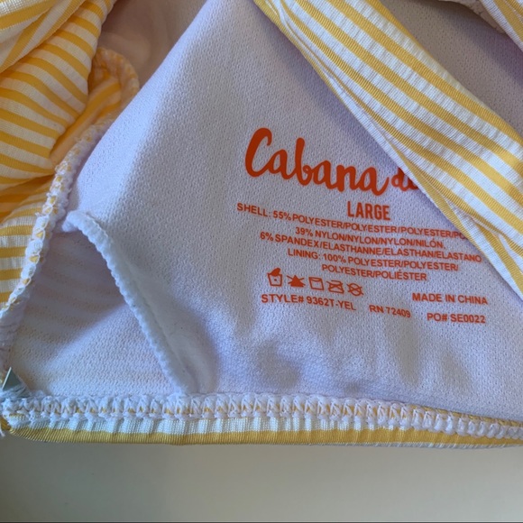 NWOT Cabana Del Sol | Yellow Striped Bikini - Picture 4 of 4